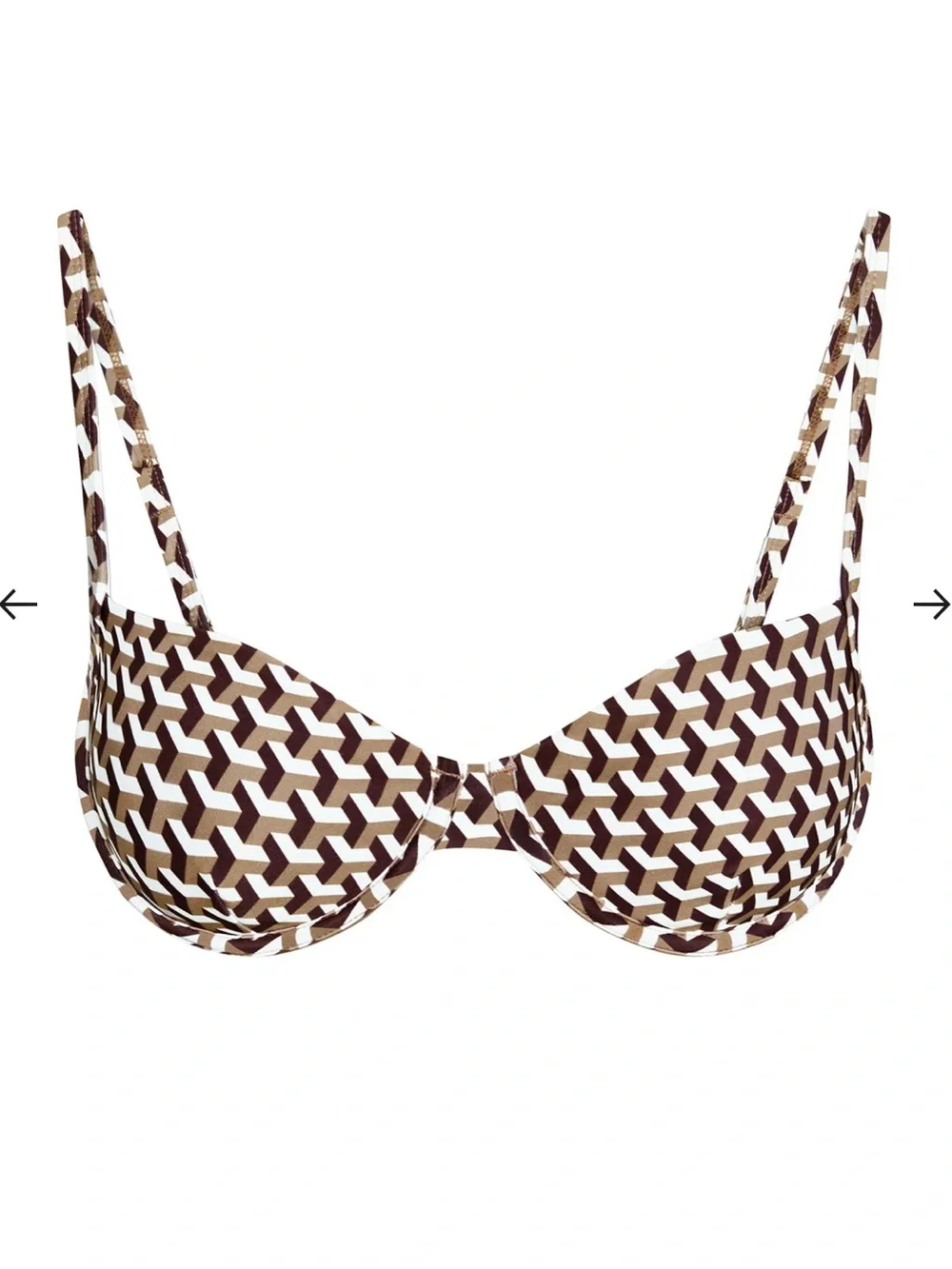 Monday Swimwear Capri Top - Husk Geo - Husk bikini Top